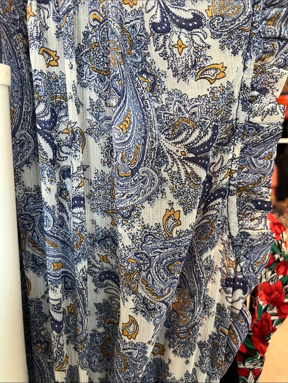 Blue Paisley Smocked-Waist Mini Dress - Picture 6 of 6